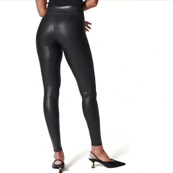 SPANX Faux Leather Leggings NWT, Size XL Petite - Picture 3 of 5